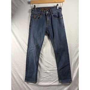 Quiksilver Boys Straight Leg Jeans Medium Wash Denim Blue Size 25/12R